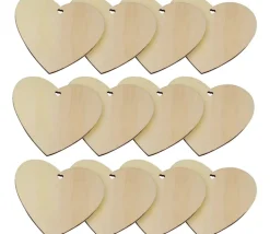 50 Cœurs en Bois à personnaliser plats 10 cm