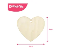 50 Cœurs en Bois à personnaliser plats 10 cm
