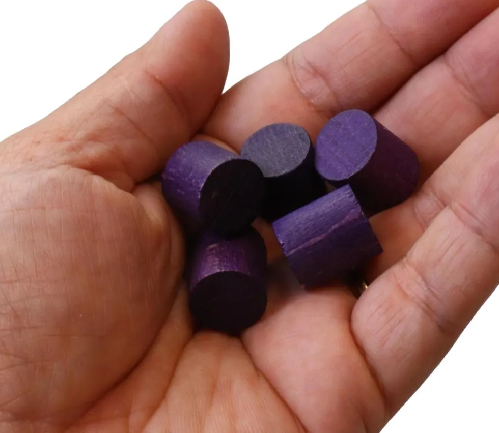 Cylindre violet en bois 15 x 13 mm pion de jeu