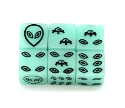 Dé alien phosphorescent 16 mm
