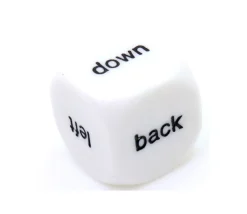Dé anglais directions up, down, right, back, forward