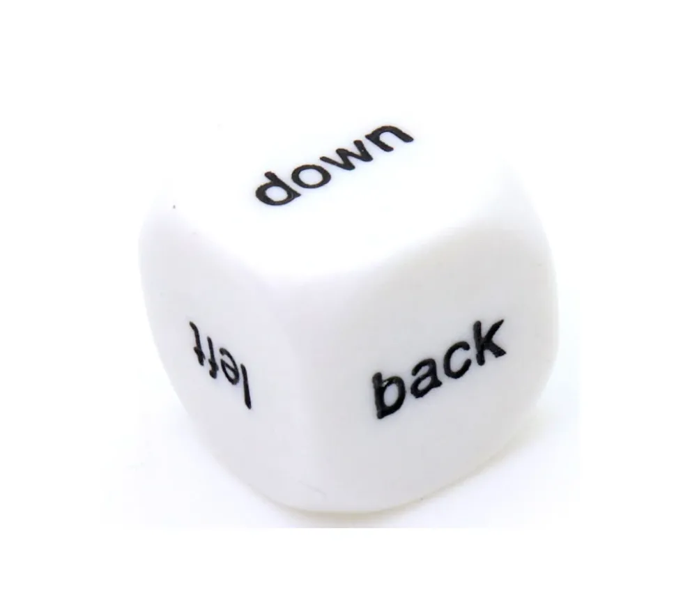 Dé anglais directions up, down, right, back, forward