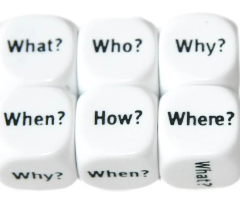 Dé anglais pronom interrogatif what, how, when, where, who, why