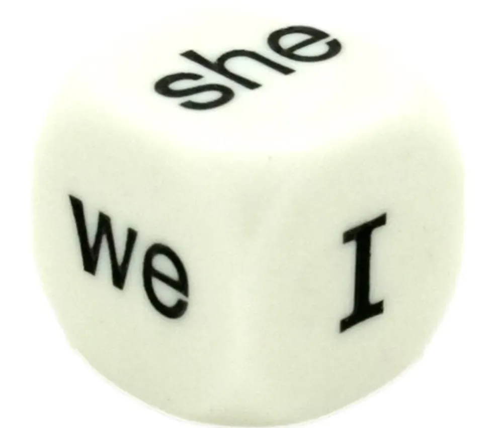 Dé anglais pronom personnel she he I we it you