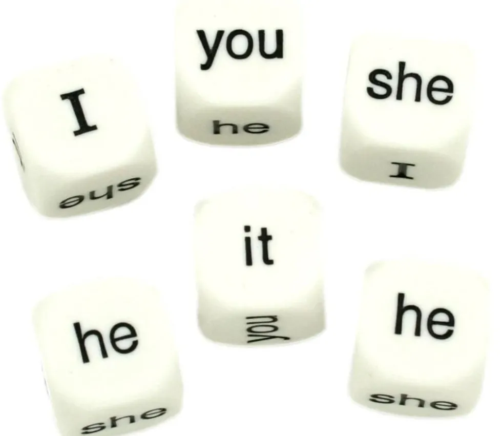Dé anglais pronom personnel she he I we it you