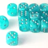 Dé aqua 16 mm points argent