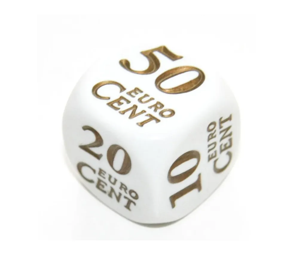 Dé avec centimes euros de 1 à 50 cent