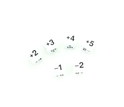Dé avec points -1+2-2+4+3+5 de 22 mm