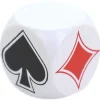 Dé Belote bois blanc 3 cm atout symbole des cartes modèle 2