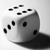 Dé blanc 14 mm de 1 à 6 pour jeu de société