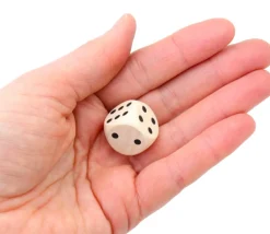 Dé bois 18 mm de 1 à 6 pour jeu de société