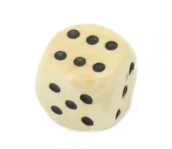 Dé bois 12 mm en buis de 1 à 6 pour jeu de société