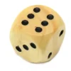 Dé bois 16 mm en buis de 1 à 6 pour jeu de société