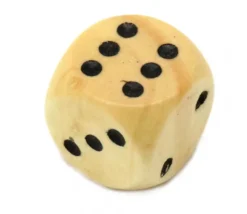 Dé bois 16 mm en buis de 1 à 6 pour jeu de société