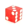 Dé Casino Rouge transparent 19 mm coins droits