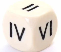 Dé chiffres romains I II III IV V VI