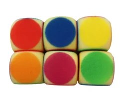 Dé 6 couleurs de 7 cm en mousse alvéolée