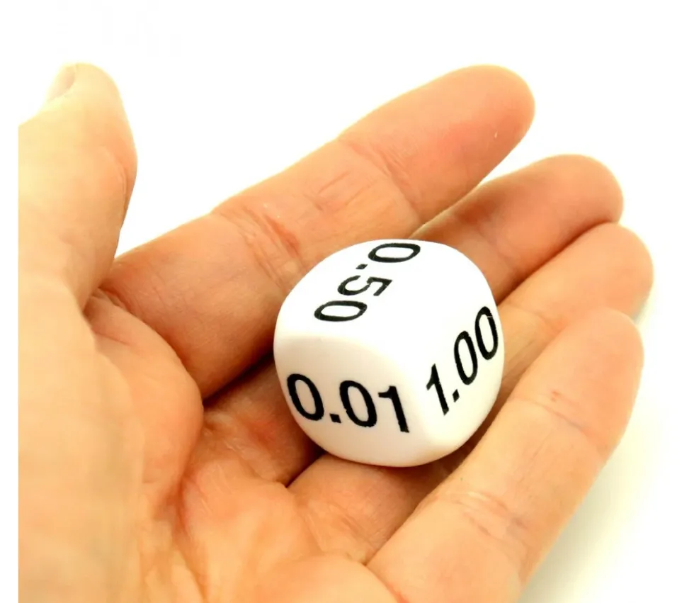 Dé décimal 0.01, 0.05, 0.25, 0.10, 0.50, 1