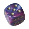 Dé design violet bleu effet artistique 15 mm