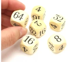 Dé doubleur 2 4 8 16 32 64 videaux bois 18 mm backgammon