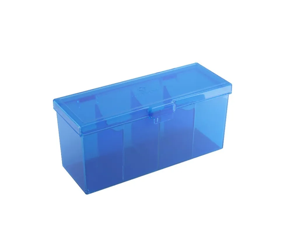 Deck box +320 cartes Boite 4 compartiments bleu plastique 21.7 x 8.2 x 10 cm vide