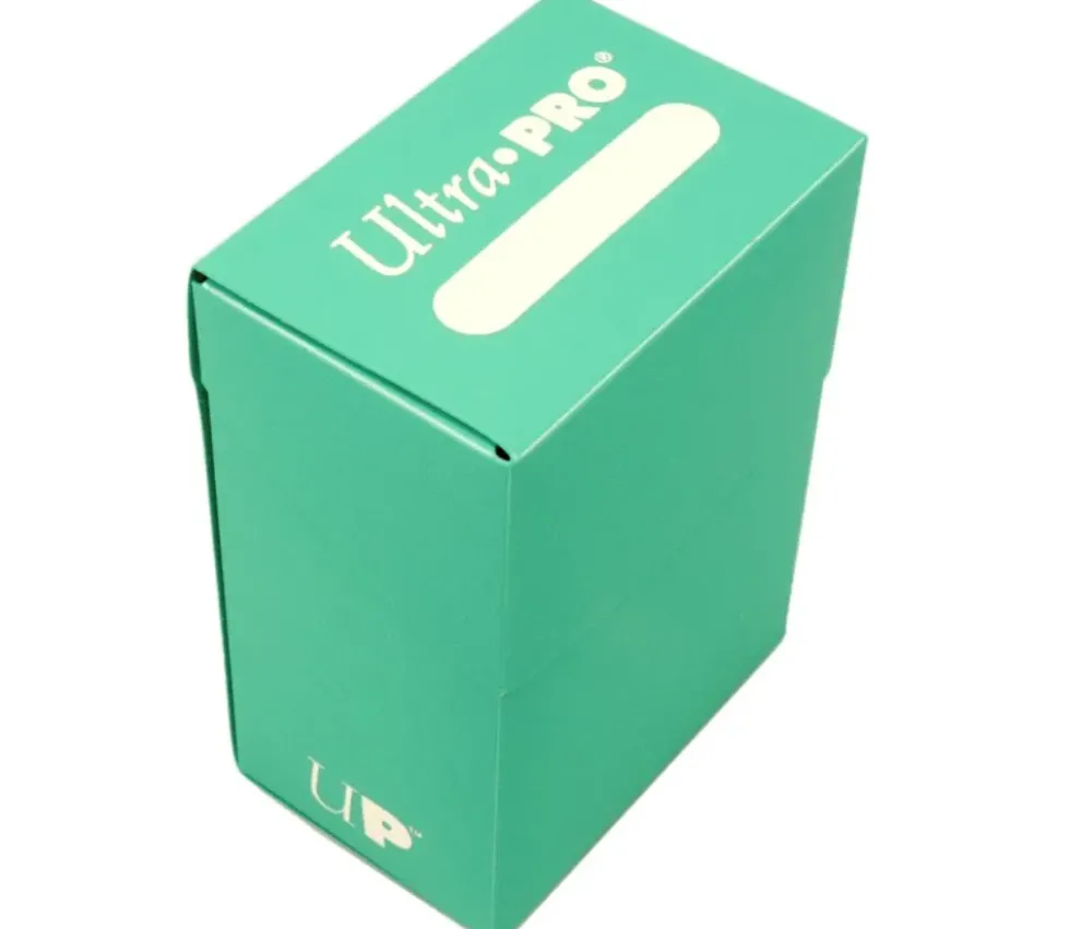 Deck box vert Aqua - Boite cartes de jeux - plastique turquoise 9.5 x 7 x 4.5 cm