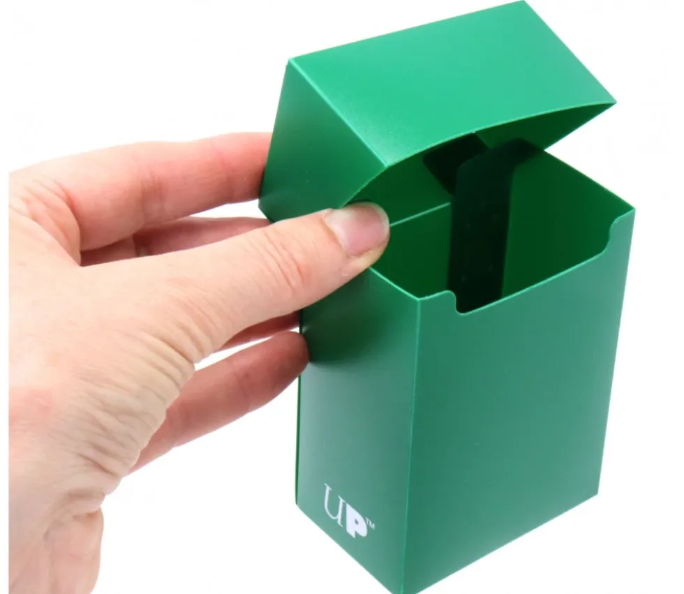 Deck box VERT Forêt- Boite cartes de jeux - plastique 9.5 x 7 x 4.5 cm