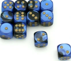 Dé effet bleu noir 16 mm gemini