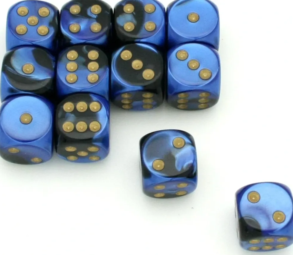 Dé effet bleu noir 16 mm gemini
