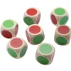 Dé en bois bicolore rouge et vert 16 mm