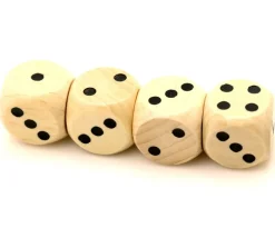 Dé 1 2 2 3 3 4 en bois 16 mm avec les points