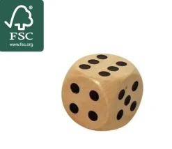 Dé en bois 14 mm de 1 à 6 pour jeu de société