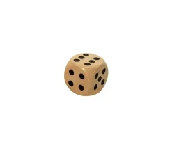 Dé en bois 25 mm de 1 à 6 pour jeu de société