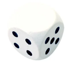 Dé 12345 et 1 face neutre en bois 20 mm blanc