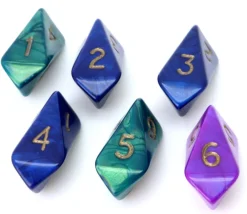 Dé 6 faces baril nacré - barrel dice à l'unité (couleur mise au hasard)