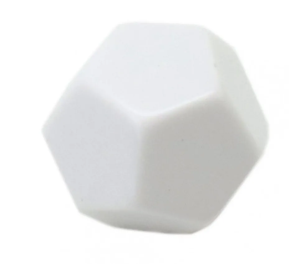 Dé 12 faces blanc neutre à personnaliser 2.2 cm