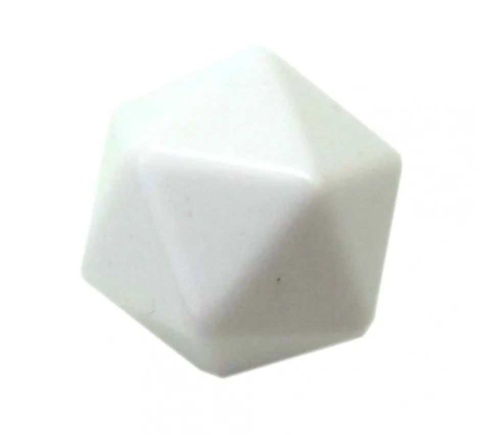 Dé 20 faces blanc neutre à personnaliser 2.2 cm