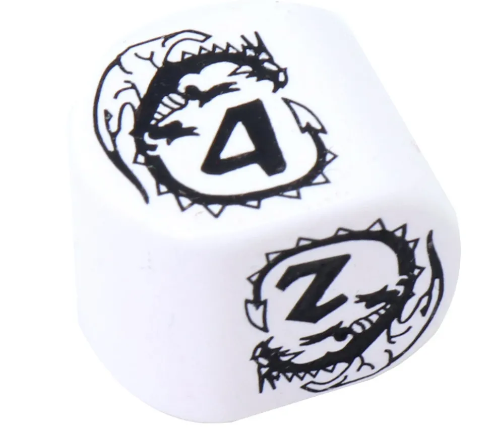 Dé 4 faces dragon moderne (forme arrondie)