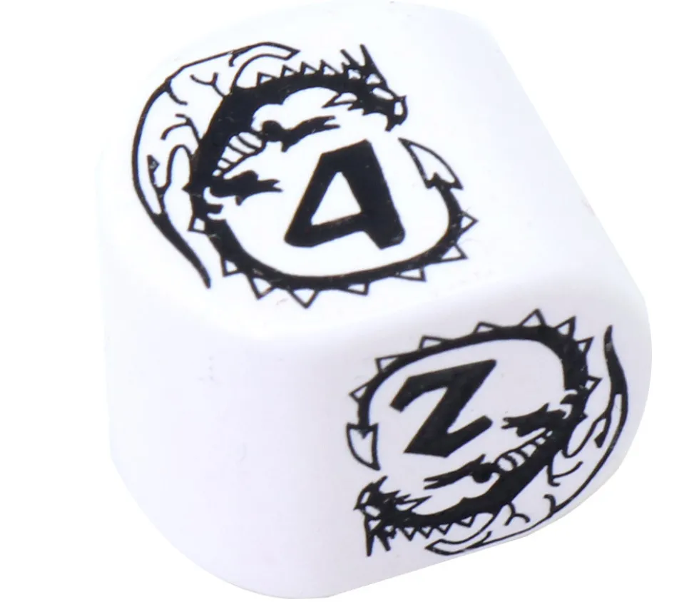 Dé 4 faces dragon moderne (forme arrondie)