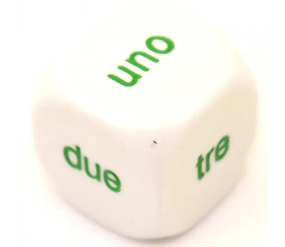 Dé 6 faces italien 1 à 6 - uno a sei