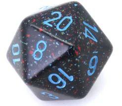 Dé 20 faces 34 mm Speckled ciel étoilé bleu foncé