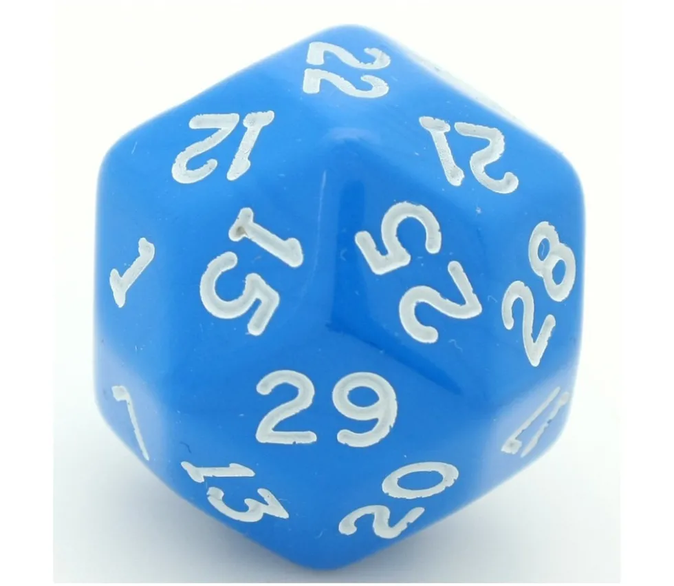 Dé 30 faces opaques D30 de jeu à l'unité