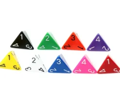 Dé 4 faces 1 à 4 opaques d4 pour jeux à l'unité