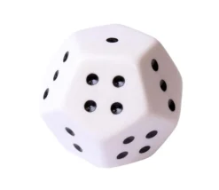 Dé 12 faces points avec 3 fois 1 à 4 JUMBO