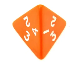 Dé 4 faces pyramide 1 à 4 opaque à l'unité (couleur mise au hasard)