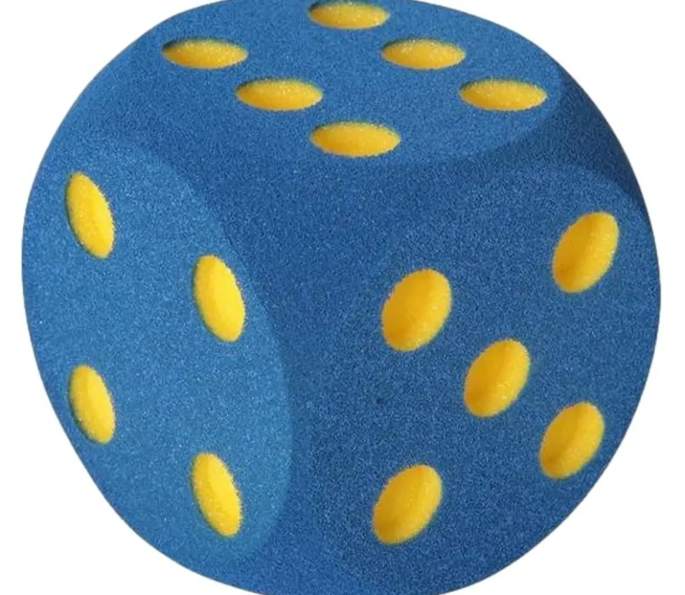 Dé géant 16 cm en mousse tactile BLEU