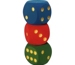 Dé géant 16 cm en mousse tactile ROUGE