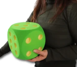 Dé géant 16 cm en mousse tactile VERT