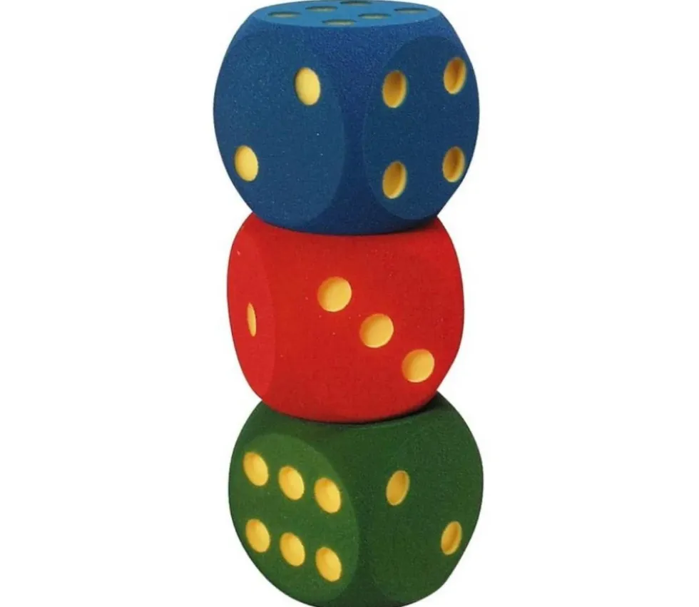 Dé géant 16 cm en mousse tactile VERT