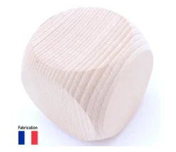 Dé géant 75 mm neutre en bois 7.5 cm sans marquage